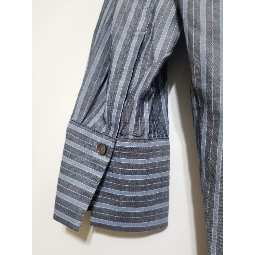 Vince Wide Stripe Oversized Pullover Blouse Coastal Chambray NWT Size S $295 - Picture 13 of 16